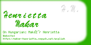 henrietta makar business card